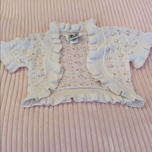 Toddler girl white shrug
